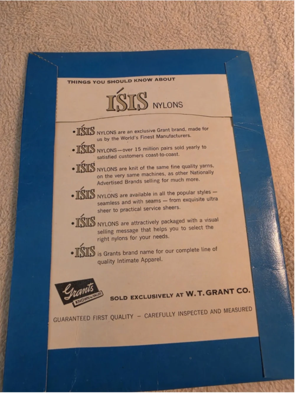 VTG 1960s Isis Deluxe Glamour Sheers Stockings WT Grant Co Sunny Beige 10 NOS